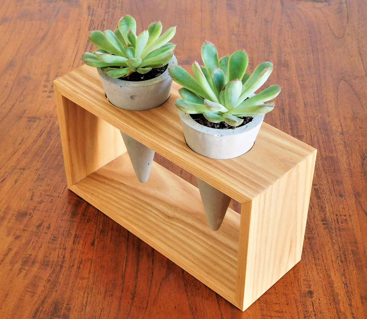 custom made wooden box for plant