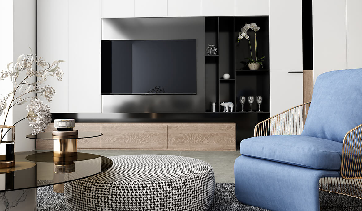 customized living room tv unit